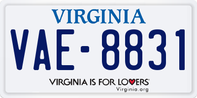 VA license plate VAE8831