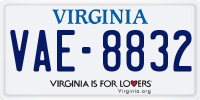 VA license plate VAE8832