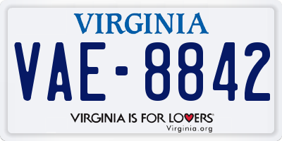 VA license plate VAE8842