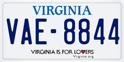 VA license plate VAE8844