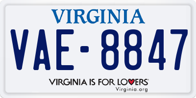 VA license plate VAE8847