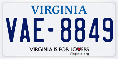 VA license plate VAE8849