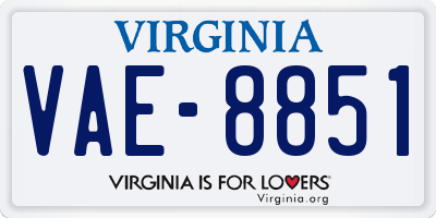 VA license plate VAE8851