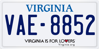 VA license plate VAE8852