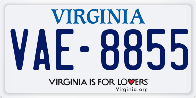 VA license plate VAE8855