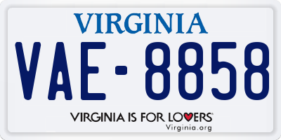 VA license plate VAE8858