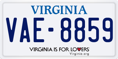 VA license plate VAE8859
