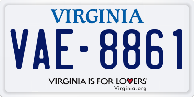 VA license plate VAE8861
