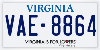 VA license plate VAE8864