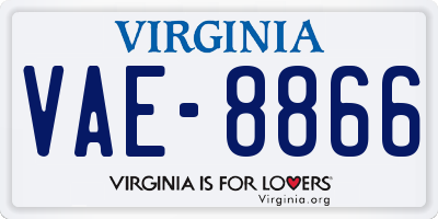 VA license plate VAE8866