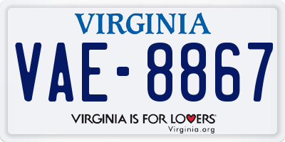 VA license plate VAE8867