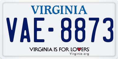 VA license plate VAE8873