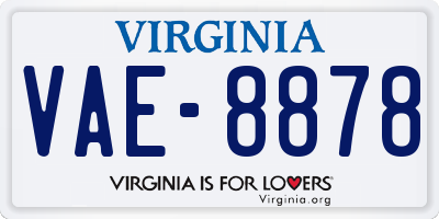 VA license plate VAE8878