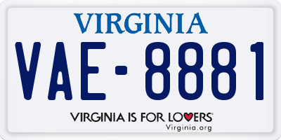 VA license plate VAE8881