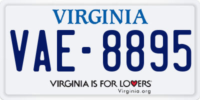 VA license plate VAE8895