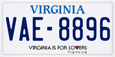 VA license plate VAE8896