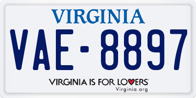 VA license plate VAE8897