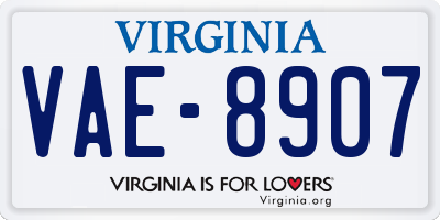 VA license plate VAE8907