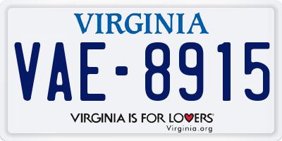 VA license plate VAE8915