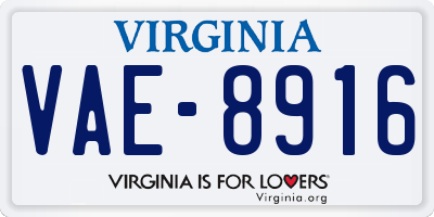 VA license plate VAE8916
