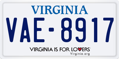 VA license plate VAE8917