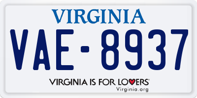 VA license plate VAE8937