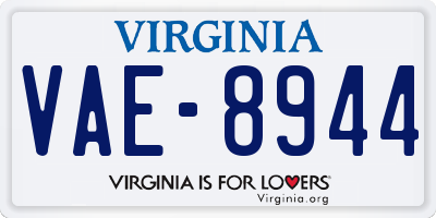 VA license plate VAE8944