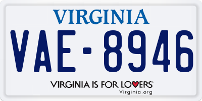 VA license plate VAE8946