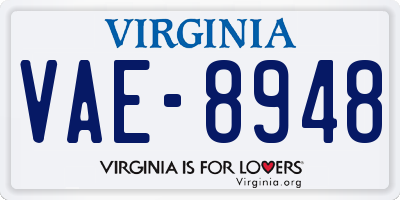 VA license plate VAE8948