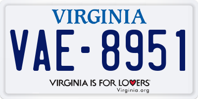 VA license plate VAE8951