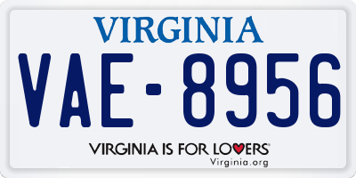 VA license plate VAE8956
