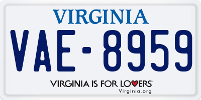 VA license plate VAE8959