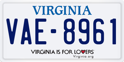 VA license plate VAE8961