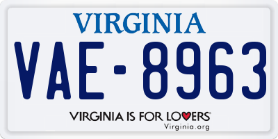 VA license plate VAE8963