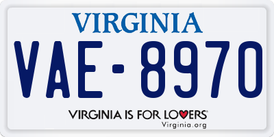 VA license plate VAE8970