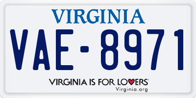 VA license plate VAE8971