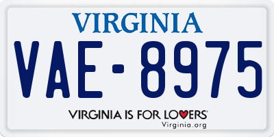 VA license plate VAE8975
