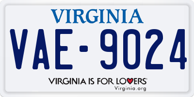 VA license plate VAE9024