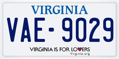 VA license plate VAE9029