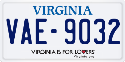 VA license plate VAE9032