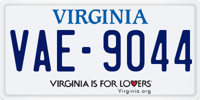 VA license plate VAE9044