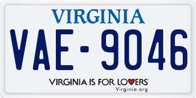 VA license plate VAE9046