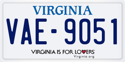 VA license plate VAE9051