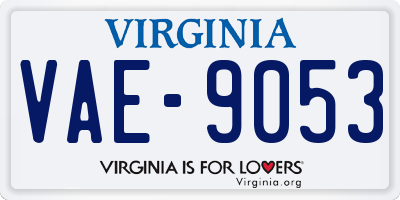 VA license plate VAE9053
