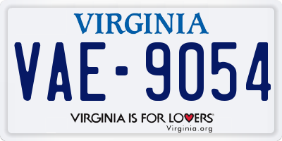 VA license plate VAE9054