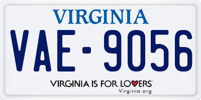 VA license plate VAE9056