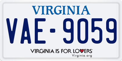 VA license plate VAE9059