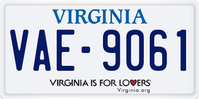VA license plate VAE9061