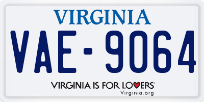 VA license plate VAE9064