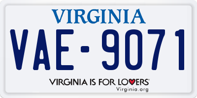 VA license plate VAE9071